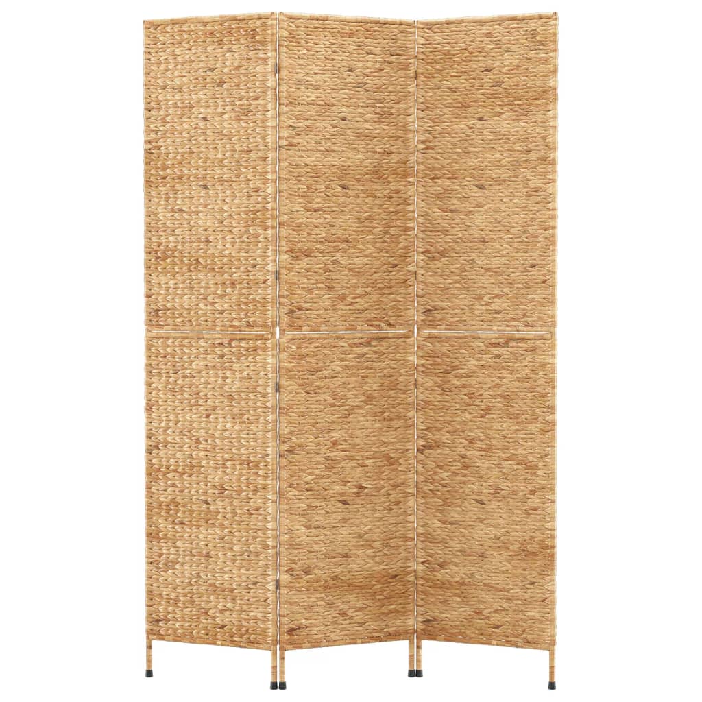 Room Divider 3-Panel Water Hyacinth Light brown 122 x 180 cm