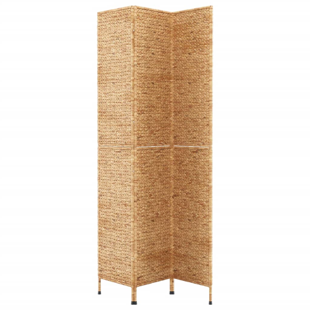Room Divider 3-Panel Water Hyacinth Light brown 122 x 180 cm