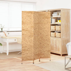 Room Divider 3-Panel Water Hyacinth Light brown 122 x 180 cm