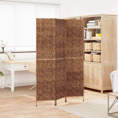 Room Divider 3-Panel Water Hyacinth Brown 122 x 180 cm