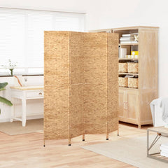 Room Divider 3-Panel Water Hyacinth Light brown 163 x 180 cm