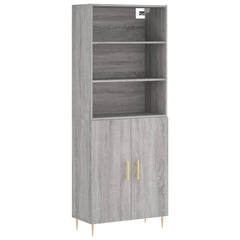 Highboard 69.5x34x180 cm Engineered Wood 2 Doors Grey sonoma