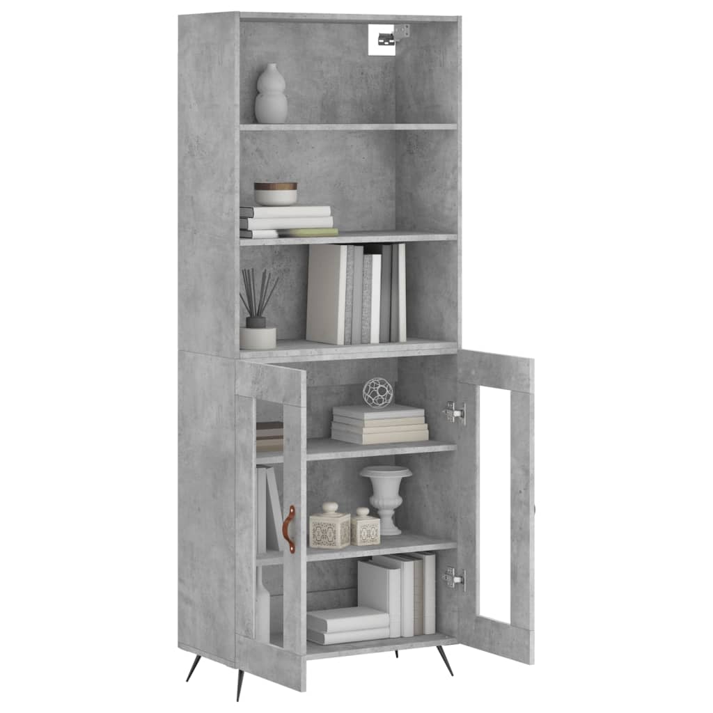 vidaXL Highboard Concrete Grey 69,5x34x180 cm Engineered Wood 3