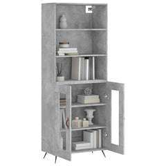 vidaXL Highboard Concrete Grey 69,5x34x180 cm Engineered Wood 3
