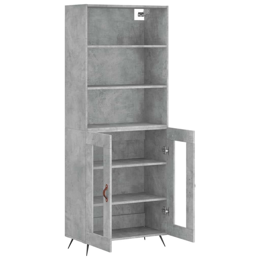 vidaXL Highboard Concrete Grey 69,5x34x180 cm Engineered Wood 4
