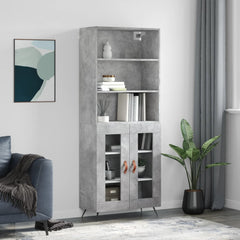 vidaXL Highboard Concrete Grey 69,5x34x180 cm Engineered Wood 1