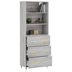 vidaXL Highboard Grey Sonoma 69,5x34x180 cm Engineered Wood 3