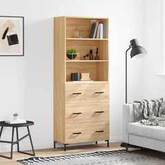 Highboard 69.5x34x180 cm Engineered Wood 3 Drawers Sonoma oak