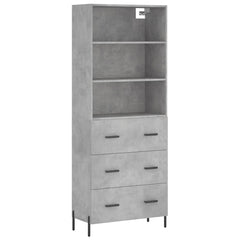 vidaXL Highboard Concrete Grey 69,5x34x180 cm Engineered Wood 2