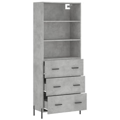 vidaXL Highboard Concrete Grey 69,5x34x180 cm Engineered Wood 3