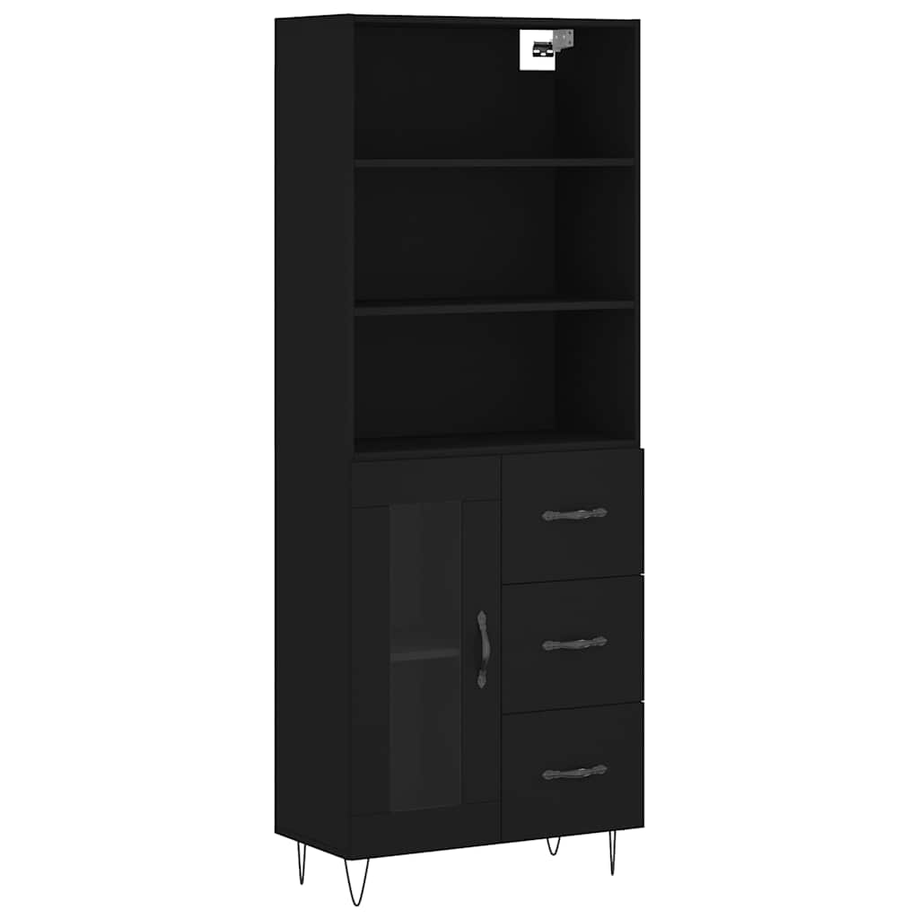 vidaXL Highboard Black 69,5x34x180 cm Engineered Wood 2