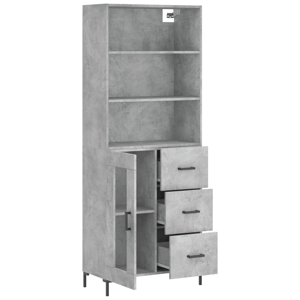 vidaXL Highboard Concrete Grey 69,5x34x180 cm Engineered Wood 3