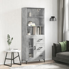 vidaXL Highboard Concrete Grey 69,5x34x180 cm Engineered Wood 1
