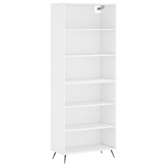 Highboard 69.5x32.5x180 cm Engineered Wood 3 Shelves White