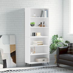Highboard 69.5x32.5x180 cm Engineered Wood 3 Shelves White