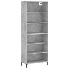 Highboard 69.5x32.5x180 cm Engineered Wood 3 Shelves Concrete grey