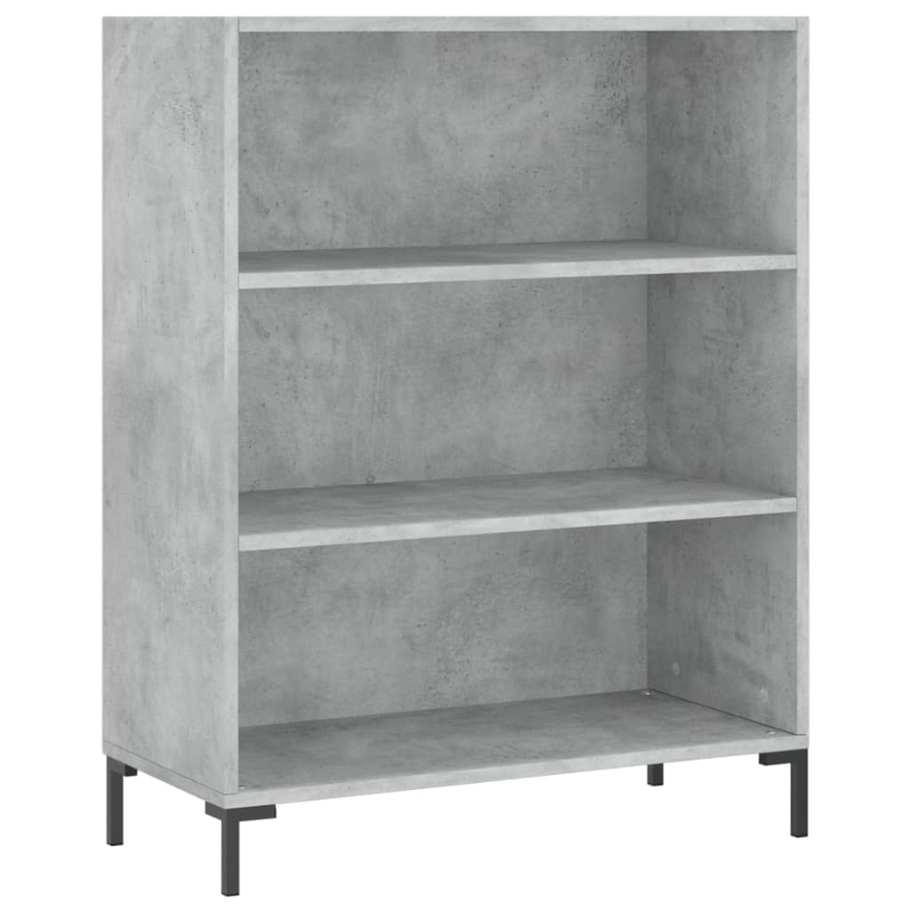 Highboard 69.5x32.5x180 cm Engineered Wood 3 Shelves Concrete grey