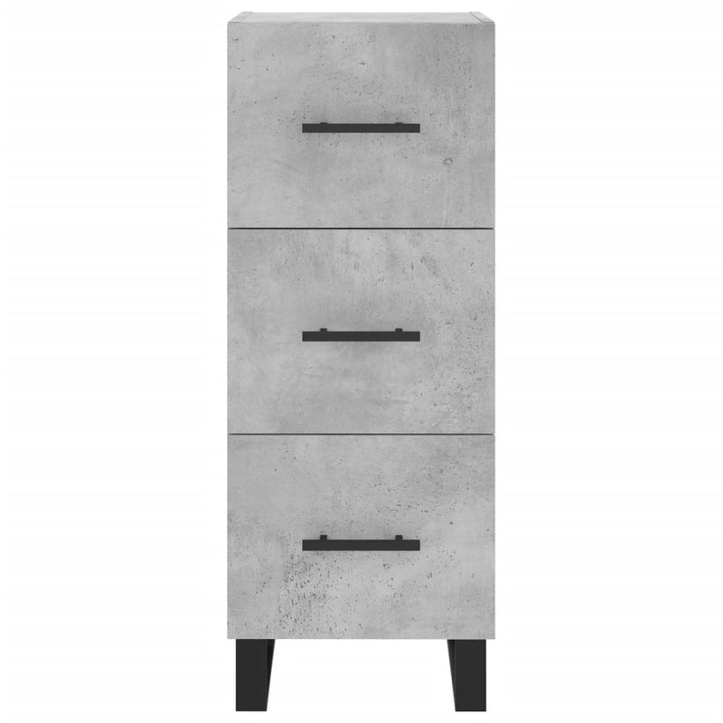 Highboard Concrete Grey 34.5x34x180 cm Engineered Wood