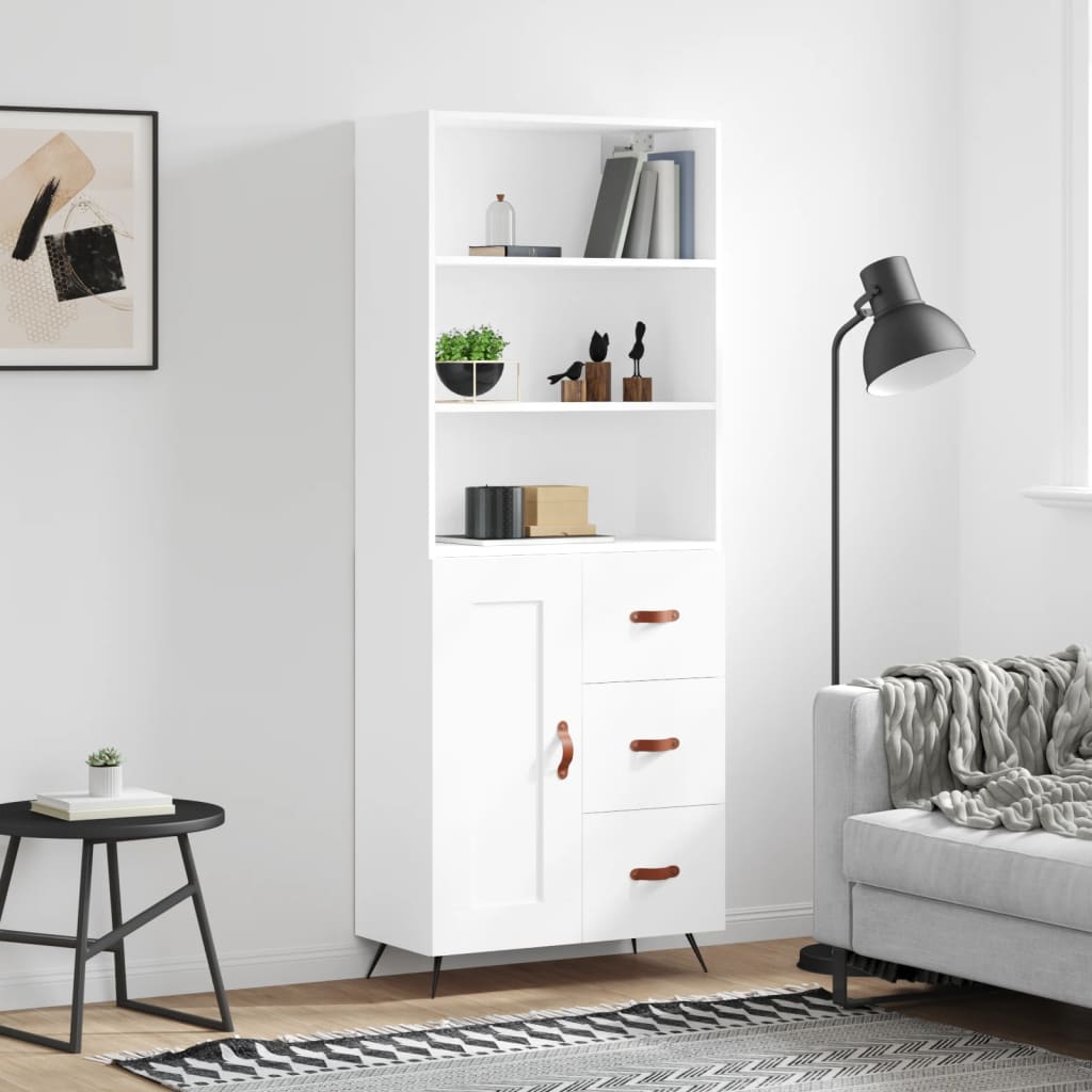 vidaXL Highboard White 69,5x34x180 cm Engineered Wood 1