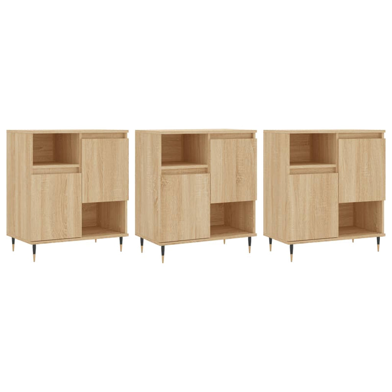 Sideboards 3 pcs Sonoma Oak Engineered Wood