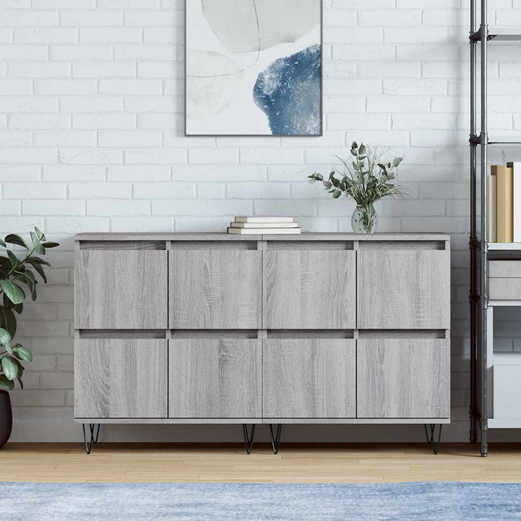 Sideboards Engineered Wood 2 pcs Grey sonoma