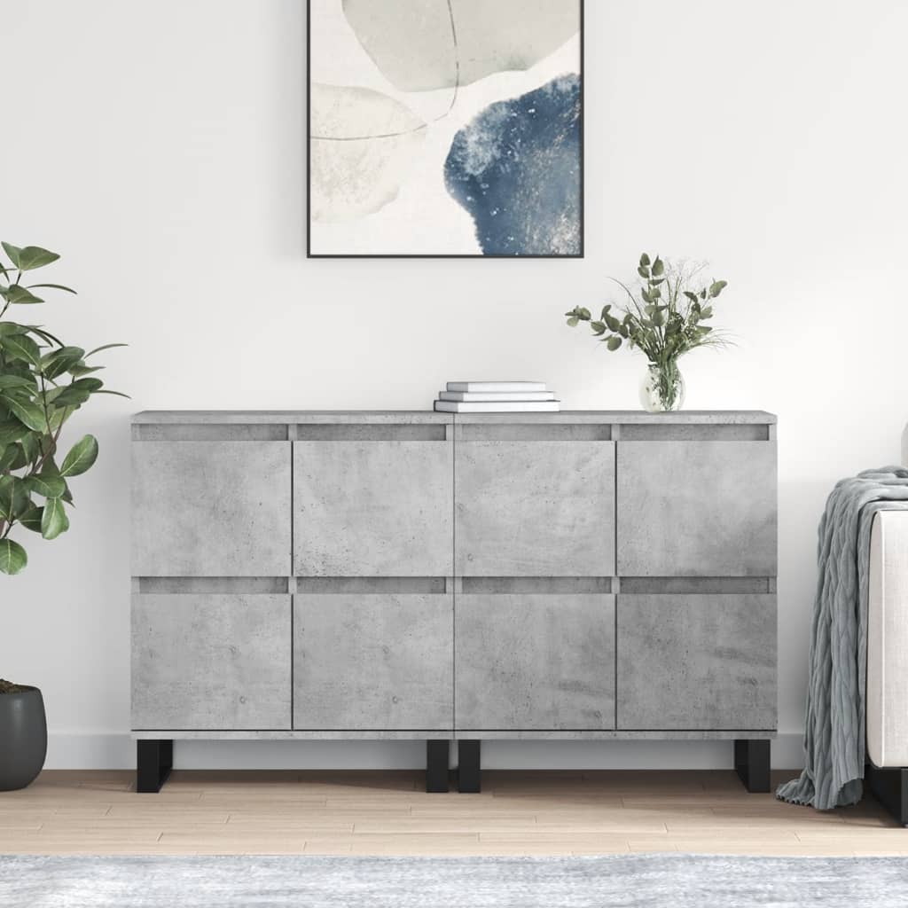 Sideboards Engineered Wood 2 pcs Concrete grey