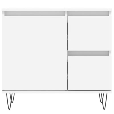 Juego de muebles de baño de 3 piezas de madera de ingeniería blanca