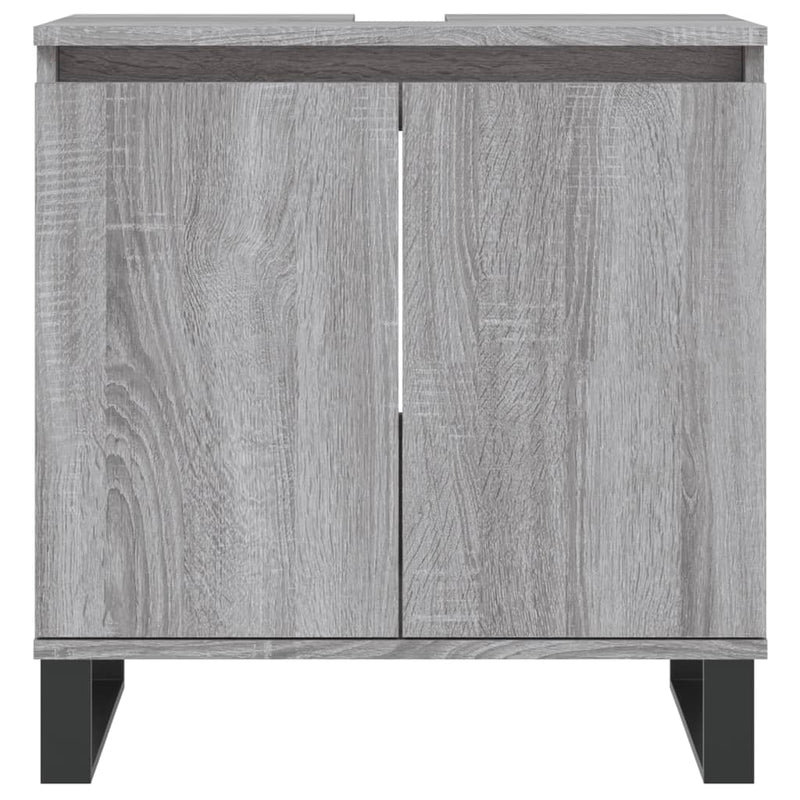 3 Piece Bathroom Furniture Set Grey Sonoma Engineered Wood