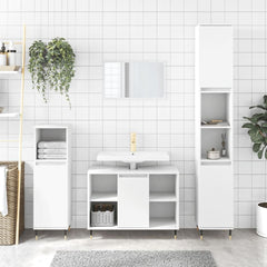 3 Piece Bathroom Furniture Set Engineered Wood White
