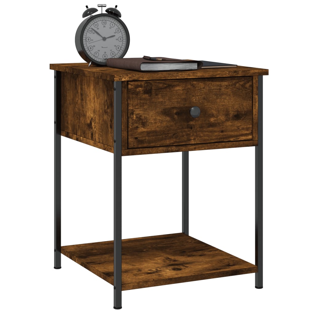 vidaXL Bedside Tables 2 pcs Smoked Oak 44x45x58 cm Engineered Wood 4