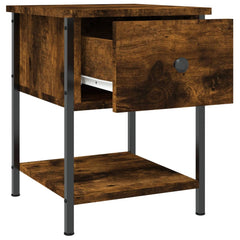 vidaXL Bedside Table Smoked Oak 34x35.5x45 cm Engineered Wood 5