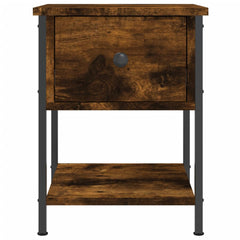 vidaXL Bedside Table Smoked Oak 34x35.5x45 cm Engineered Wood 6
