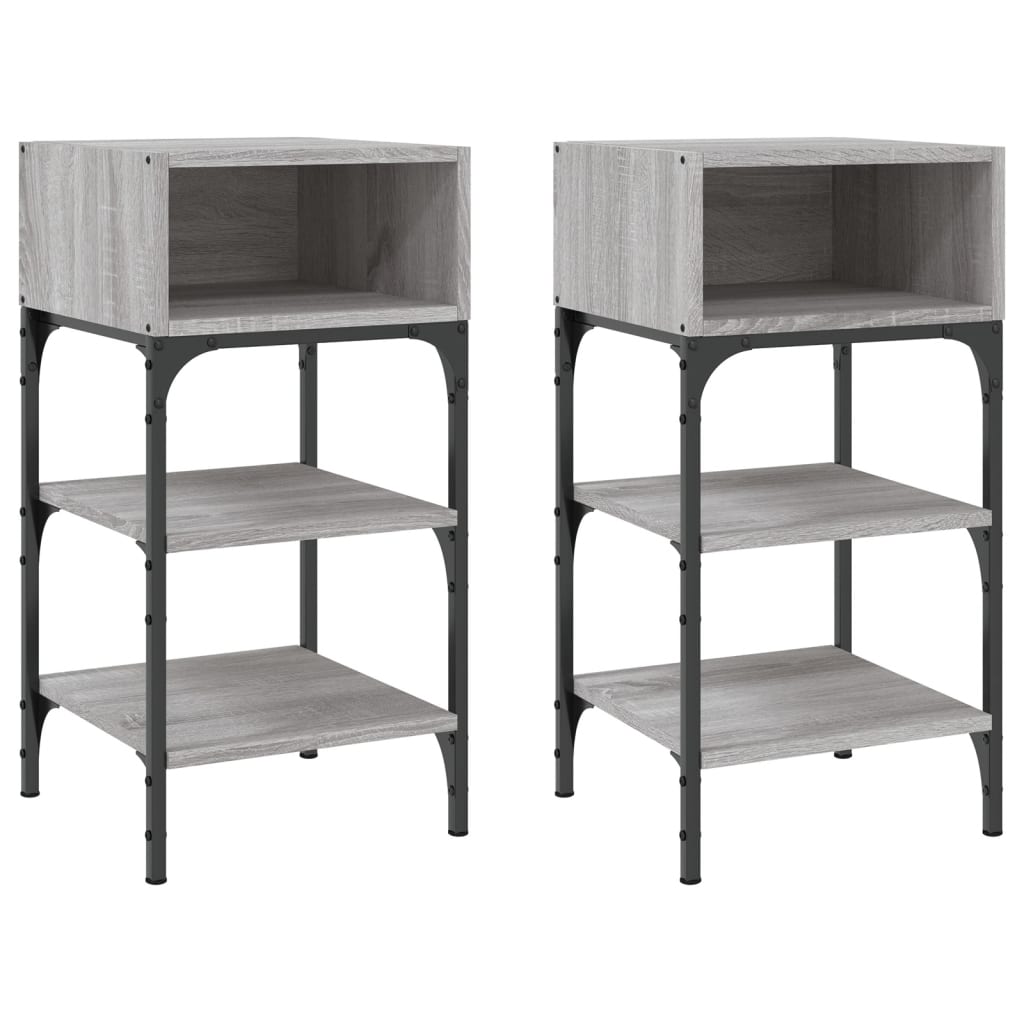 vidaXL Bedside Tables 2 pcs Grey Sonoma 35x34.5x70 cm Engineered Wood 2
