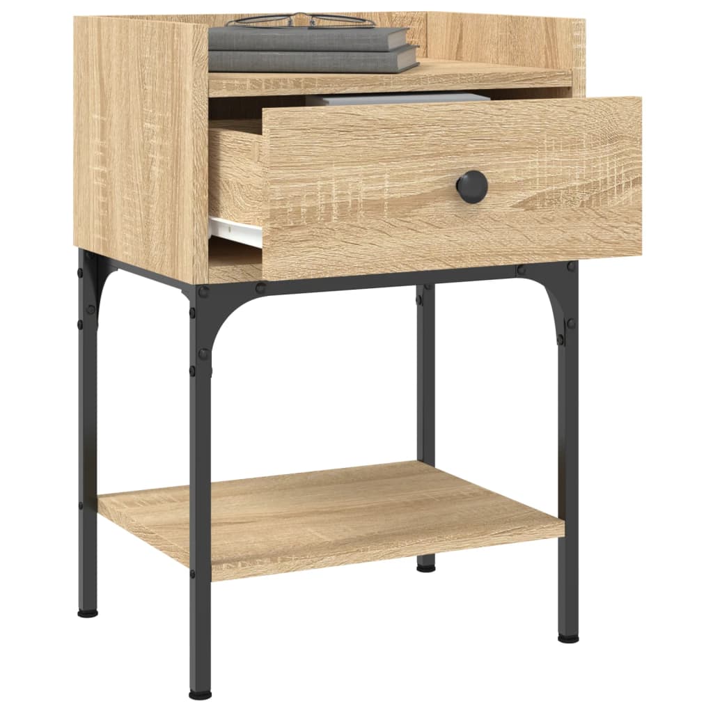 vidaXL Bedside Table Sonoma Oak 40.5x31x60 cm Engineered Wood 4