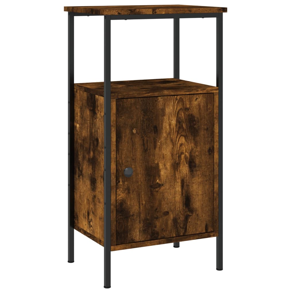 vidaXL Bedside Cabinet Smoked Oak 41x31x80 cm Engineered Wood 2