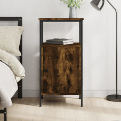 vidaXL Bedside Cabinet Smoked Oak 41x31x80 cm Engineered Wood 1