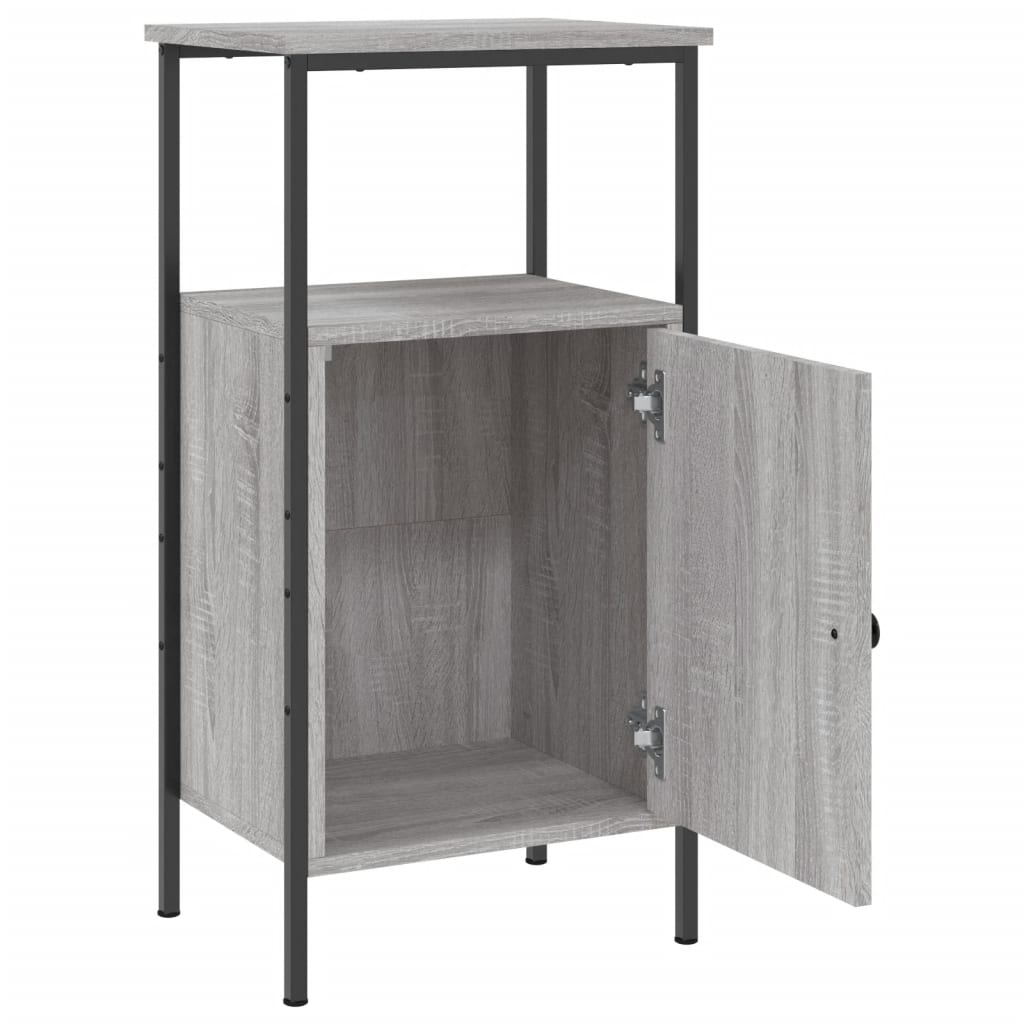 vidaXL Bedside Cabinet Grey Sonoma 41x31x80 cm Engineered Wood 4