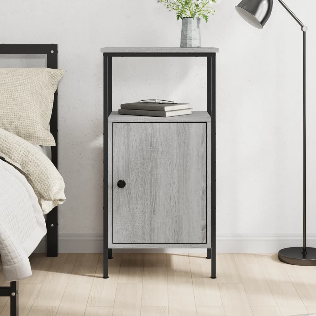 vidaXL Bedside Cabinet Grey Sonoma 41x31x80 cm Engineered Wood 1