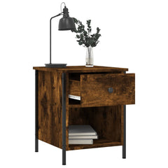 vidaXL Bedside Cabinet Smoked Oak 40x42x50 cm Engineered Wood 4