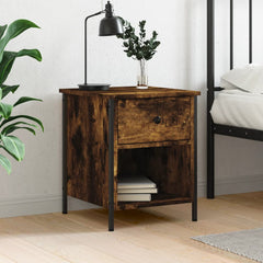 vidaXL Bedside Cabinet Smoked Oak 40x42x50 cm Engineered Wood 1