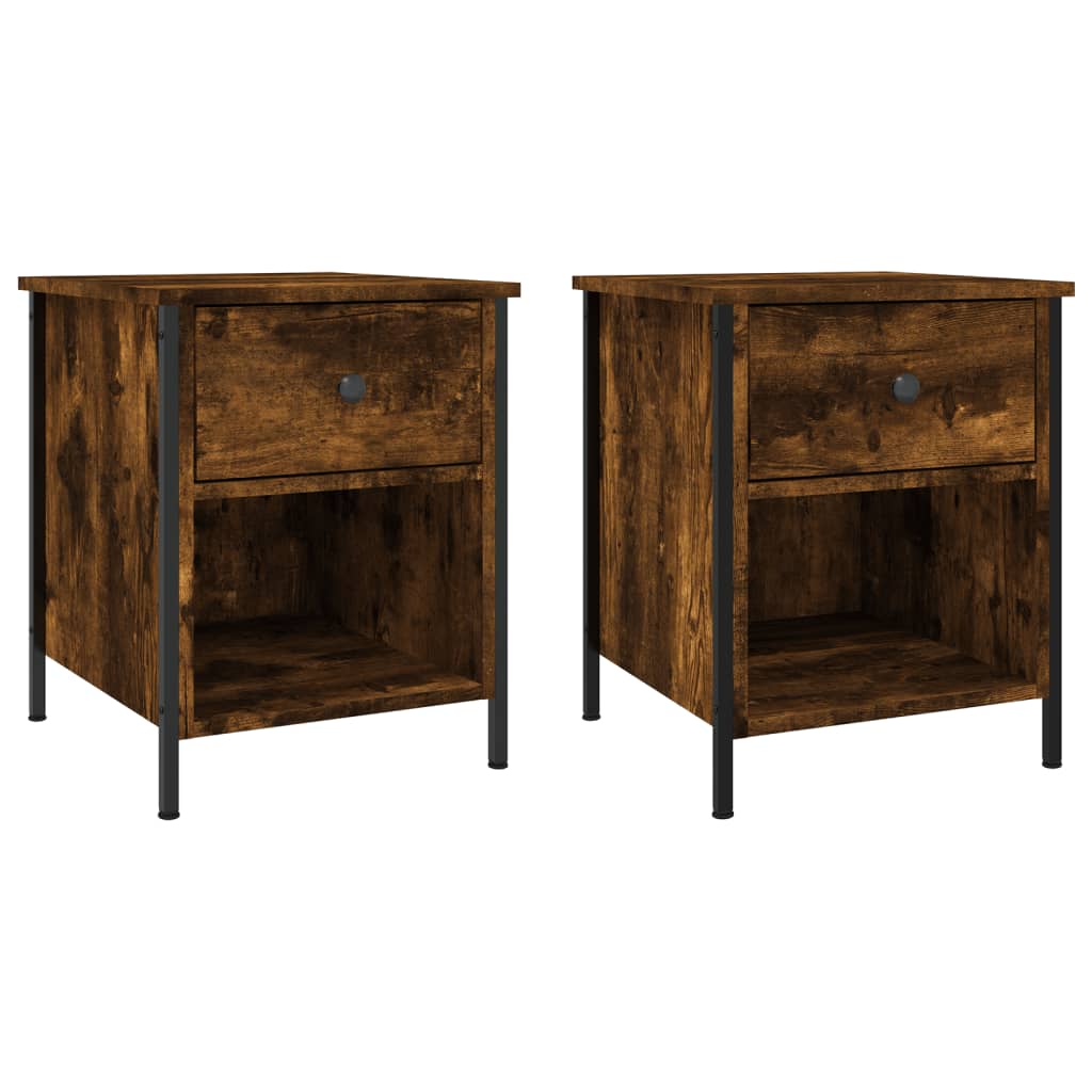 vidaXL Bedside Cabinets 2 pcs Smoked Oak 40x42x50 cm Engineered Wood 2