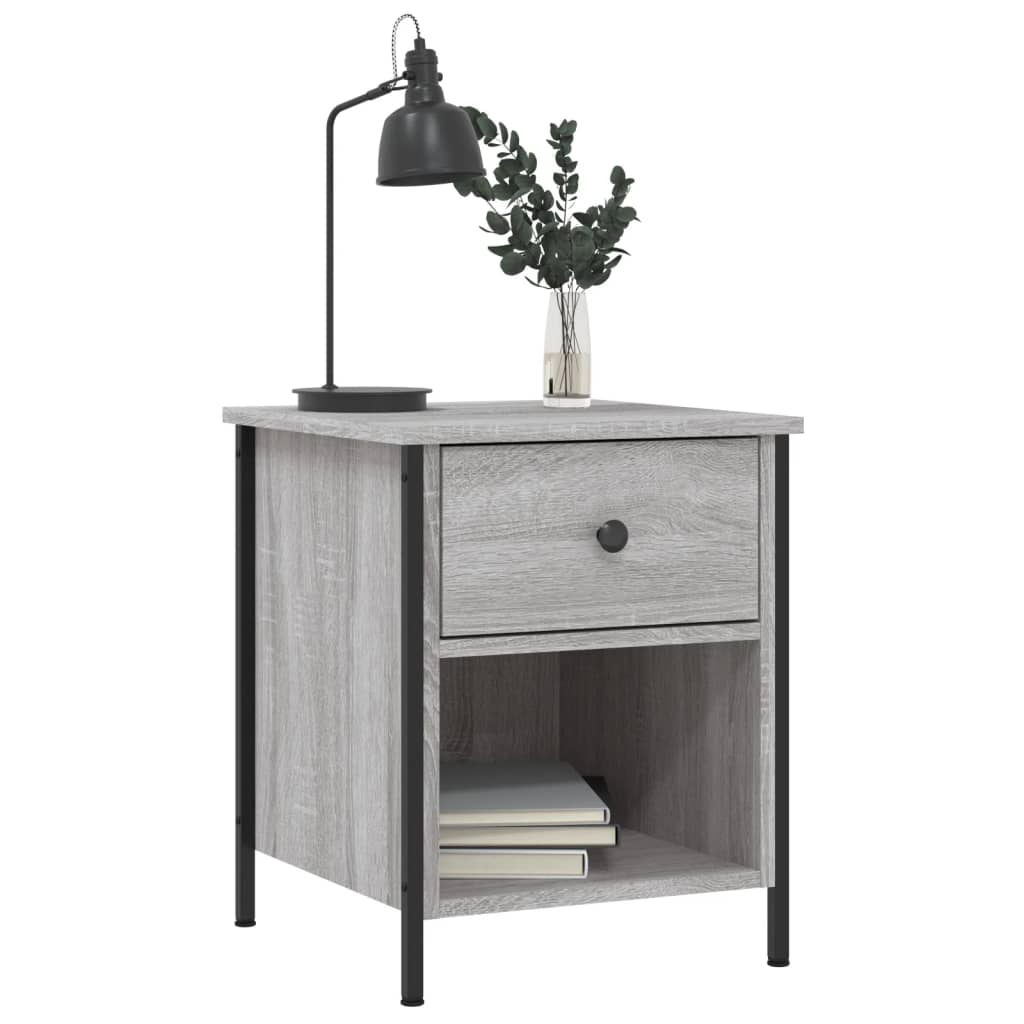 vidaXL Bedside Cabinet Grey Sonoma 40x42x50 cm Engineered Wood 3