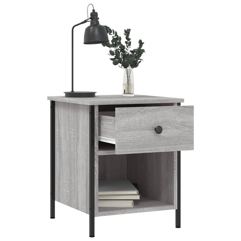vidaXL Bedside Cabinet Grey Sonoma 40x42x50 cm Engineered Wood 4
