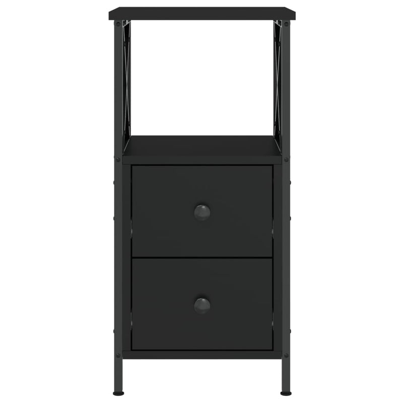 Bedside Cabinets 2 pcs Black 34x35.5x70 cm Engineered Wood