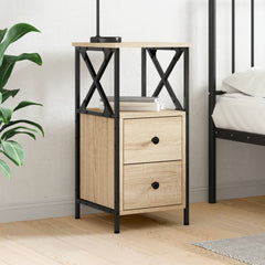 vidaXL Bedside Cabinet Sonoma Oak 34x35,5x70 cm Engineered Wood 1