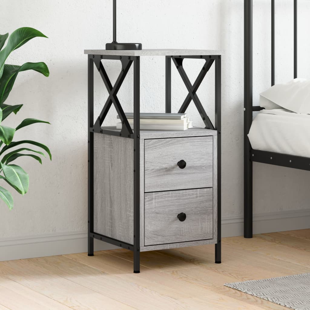 vidaXL Bedside Cabinet 34x35.5x70 cm Engineered Wood