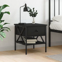 Bedside Tables Engineered Wood in Black