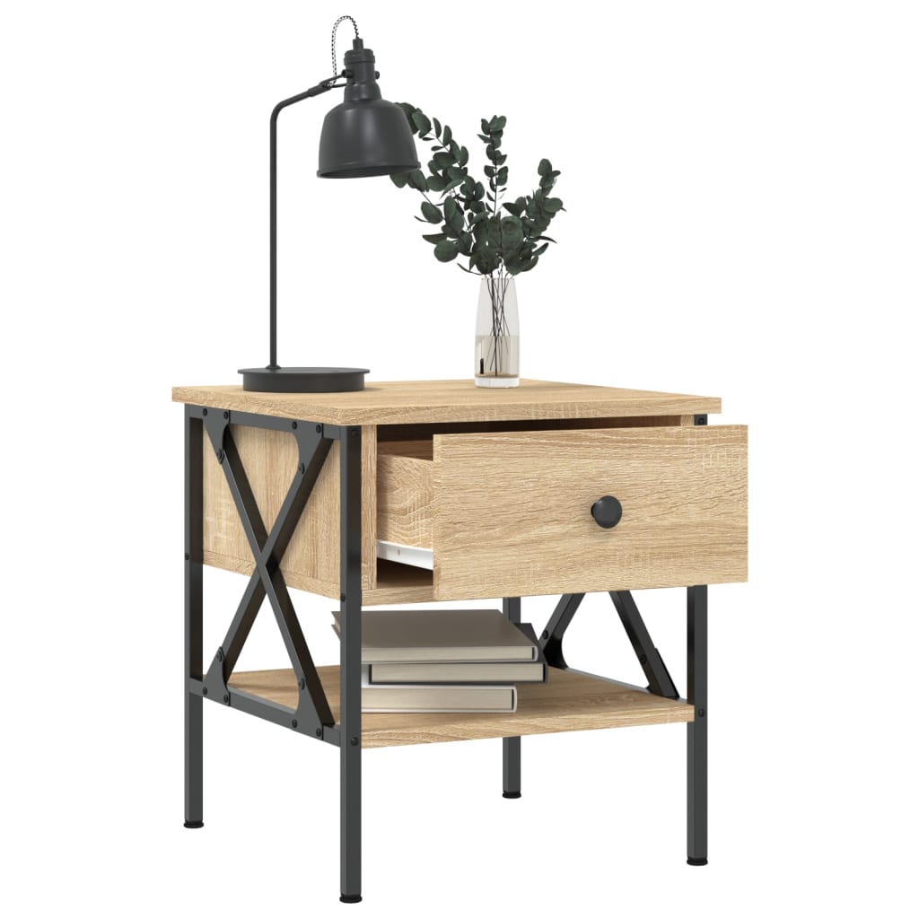 vidaXL Bedside Table Sonoma Oak 40x42x45 cm Engineered Wood 4