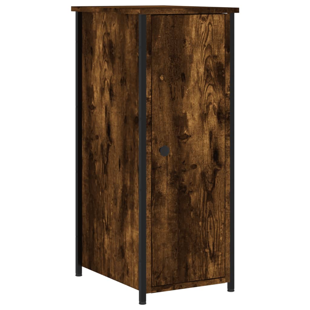 vidaXL Bedside Cabinet Smoked Oak 32x42x80 cm Engineered Wood 2