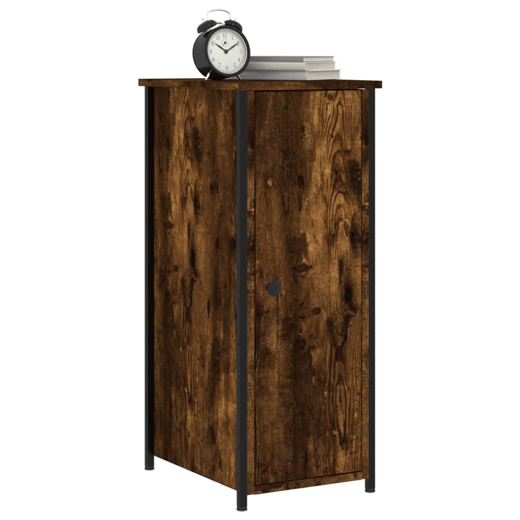 vidaXL Bedside Cabinet Smoked Oak 32x42x80 cm Engineered Wood 3